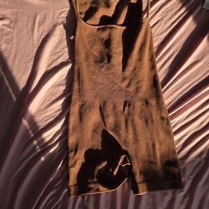 Brown Ribbed Sleeveless Bodysuit